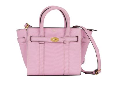 Micro Zipped Bayswater, &pound;450, Handbags, Pink, Leather, Front view